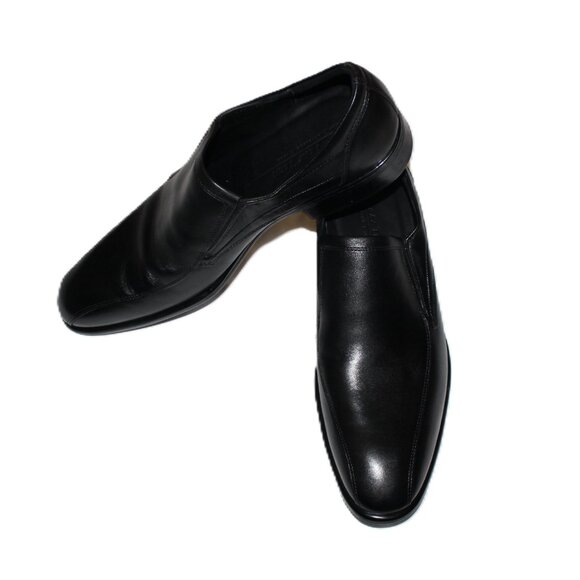 ECCO MEN\'S BLACK CITYTRAY BIKE TOE SLIP-ON LEATHER OXFORD SHOES US 13-13.5 main image 4